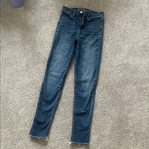 American Eagle Outfitters Skinny Jeans in Dark Wash Blue